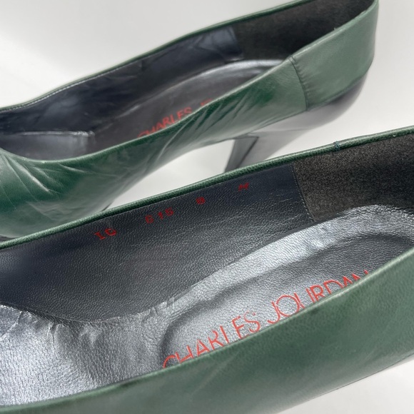 Vintage Charles Jourdan Dark Green Pumps - Picture 7 of 11